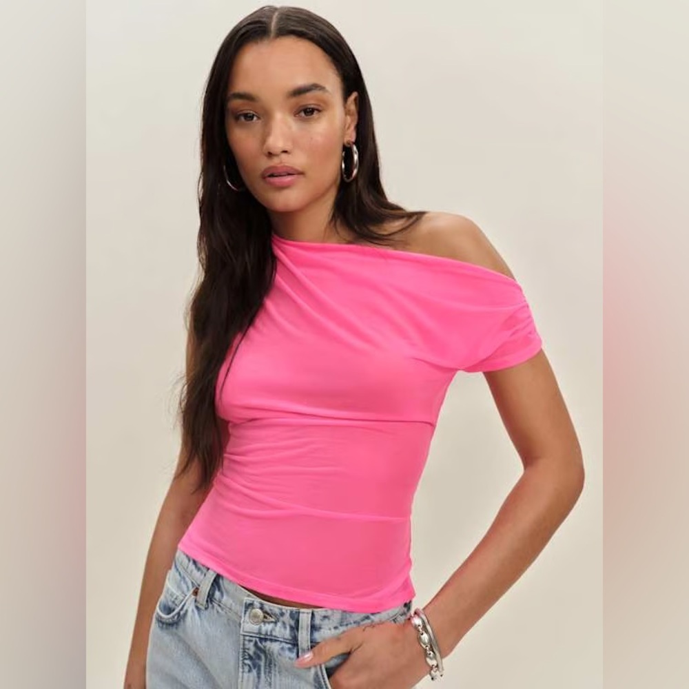Reformation Belle Knit Top in Candy Pink Size S